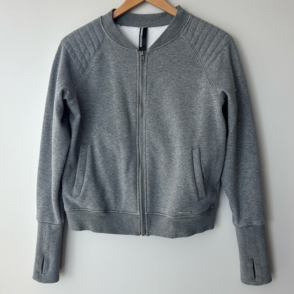 Mondetta Gray Crop Full Zip Sweatshirt Size Medium